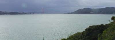 THE BRIDGE FROM ALCATRAZ ISLAND