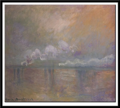 Charing Cross Bridge. Fumees dans le Brouillard. Impression, 1902