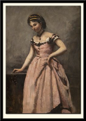 La jeune femme a la robe rose, vers 1860-1865