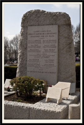 Gloire a nos elus Heros et Martyrs de la Resistance assassines par les Nazis