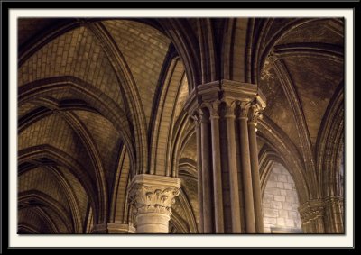 Columns and vaulted ceiling