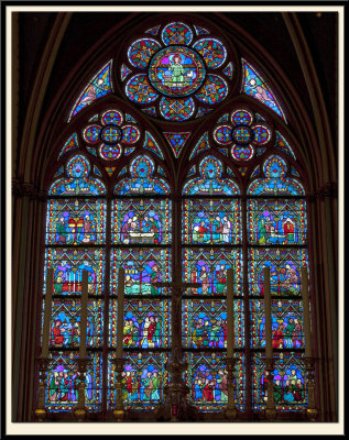 Colourful stained glass window