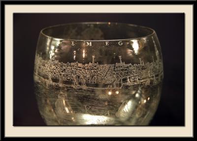 Engraved Glass Goblet