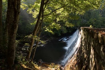 waterfall at Hendersonville Reservoir