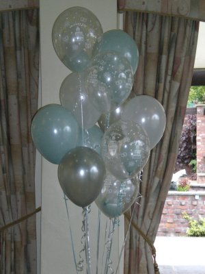 wedding balloons silver and sea green.JPG