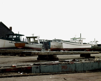 Boats being repaired at Newport in 1962