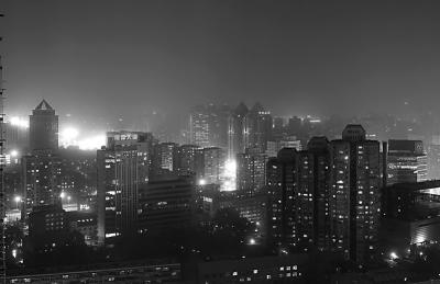 sandstorm in beijing (bw)