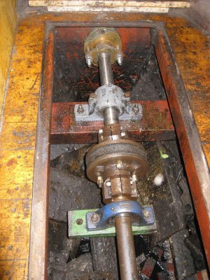 The metallastic coupling and plummer block reinstalled