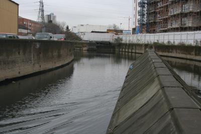 Approaching City Mill Lock which has just been re-gated
