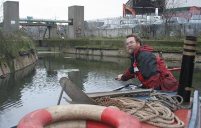 Turning onto the Old River Lea by Carpenters Road lock, this area is due to be covered by one of the 'land bridges'