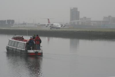 Not often planes take off alongside you!