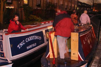 It was dark by the time we had got up the Lea onto the Hertford Union Canal