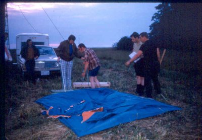 175 Ed VE3CWQ (plaid pants), Dave Flarity VE3DVE in the plaid shirt, Phil Pitman VE3DQK