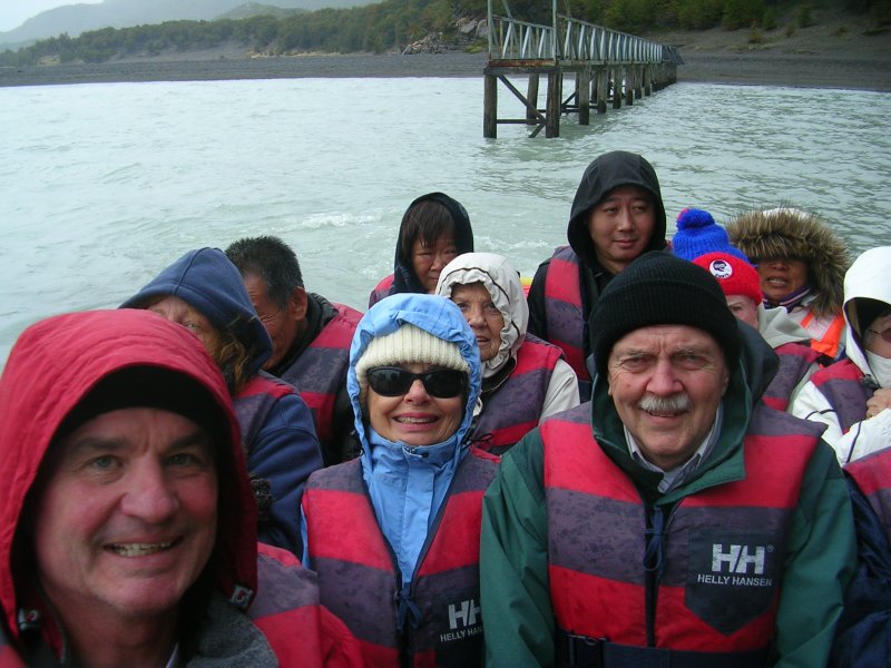 Happy crew on Lago Grey
