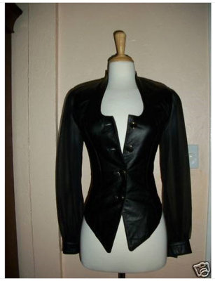 Leather and Sheer Sleeves Top_32_XS