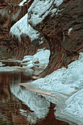 Water and Ice - Oak Creek Canyon - Sedona, Arizona