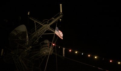 Fireworks from USS Intrepid