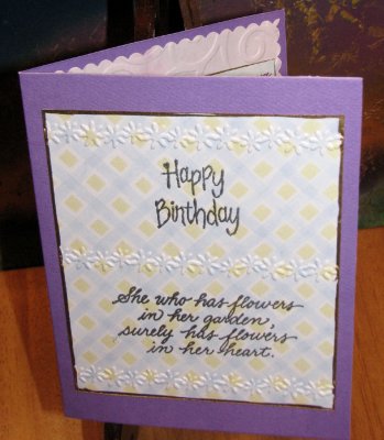 Another Birthday card with heat embossed messages