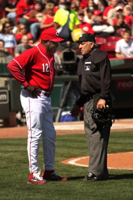 Reds manager Dusty Baker has a few words...