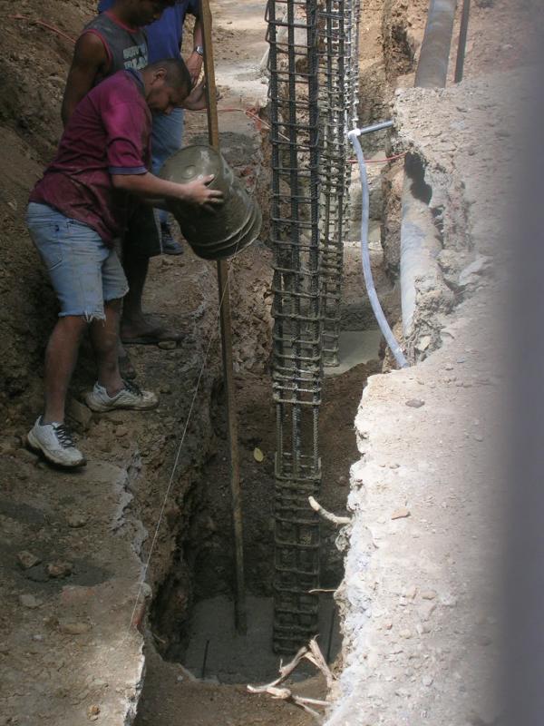 more cement, they carry it in buckets