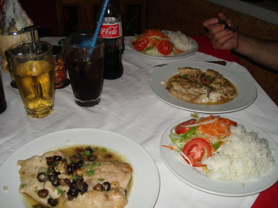 Ol Sol o mio mahi, mahi dinner with capers and olives in wine sauce