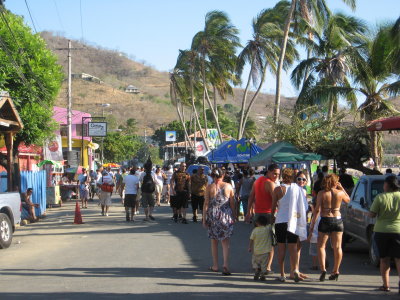 the street was closed off for the beach lovers