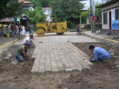 New paving in San Juan del Sur