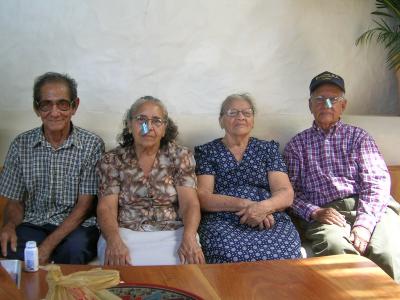 These four choose reading glasses for their prize