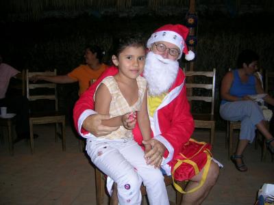 little girl happy to see santa