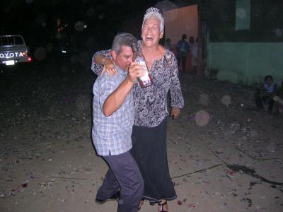 A drunk man having fun