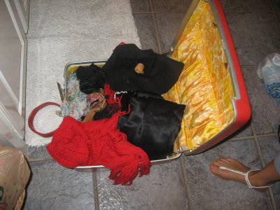 Emily has her bag full of goodies
