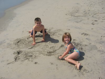 playing in the sand