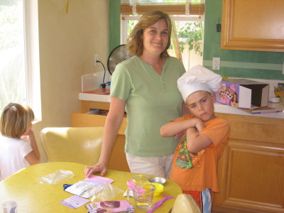 Austin and Jennifer with the easy bake oven