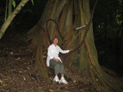 Lori at the Romantico tree and trail