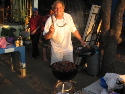 Jim showing his famous secret barbecue