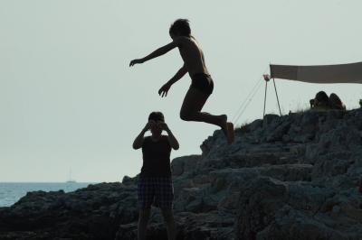 Jumping from the rock