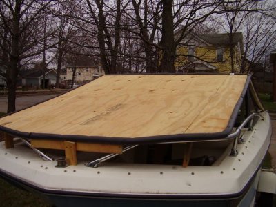 The plywood garage for storage