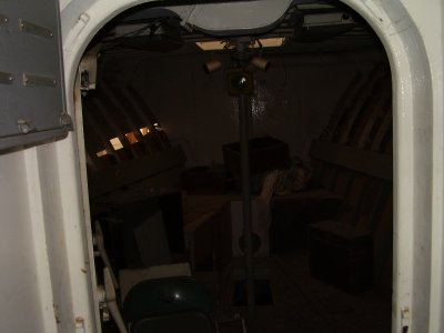 Entry to the forward cabin down below.