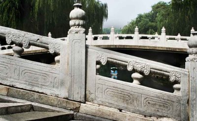 Summer Palance Bridge Over Pond