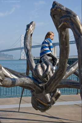 Spider sculpture and boy.jpg