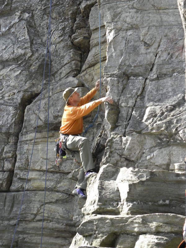 Mike climbing