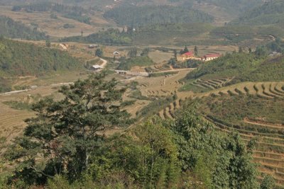 Mountain fields and villages of Hmong