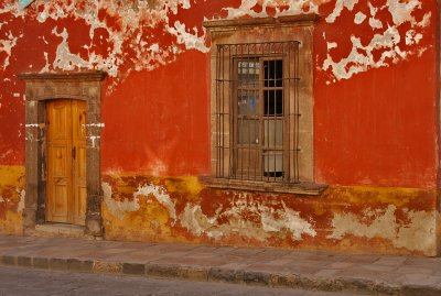 Red Wall Peeling Paint