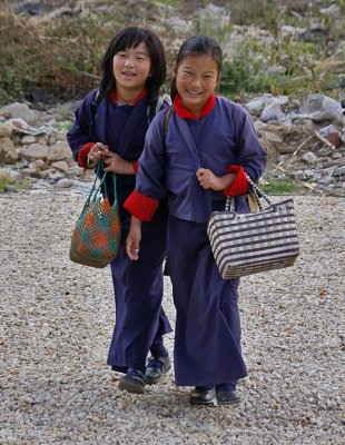 Girls Walking to School