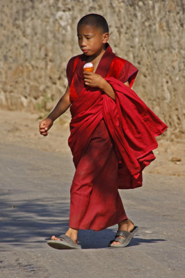 Young Monk Ice Cream Cone