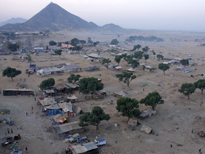 Pushkar Tents at Sunrise from Air