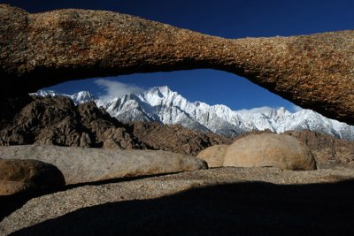 Mt. Whitney with Arch and Boulders