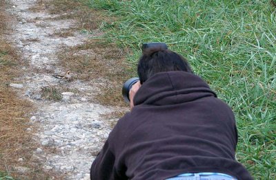 Steve Metz Photographing Snow Bunting