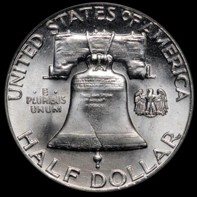1959 Franklin Half Dollar PCGS MS 64 FBL rev