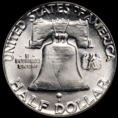 1954 Franklin Half Dollar PCGS MS 64 FBL rev